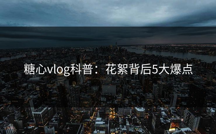 糖心vlog科普:花絮背后5大爆点 糖心vlog科普:花絮背后5大爆点