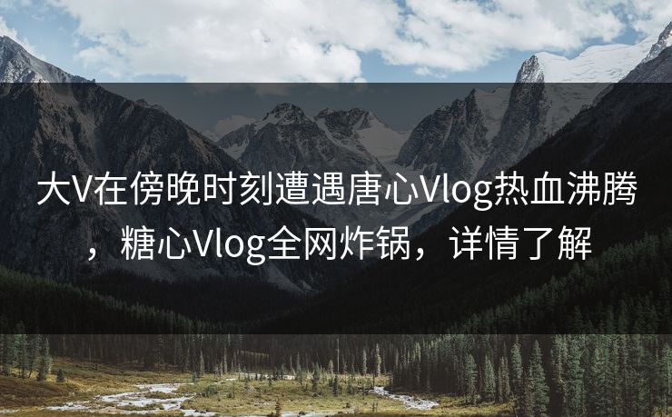 大V在傍晚时刻遭遇唐心Vlog热血沸腾,糖心Vlog全网炸锅,详情了解